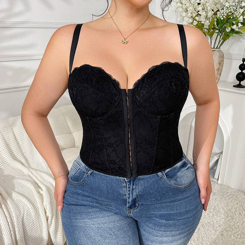 Sexy Lace Corset Top For Plus Size Women