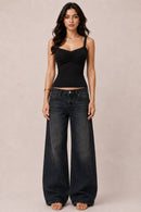 Bra-Insert Lace Trimmed Ruched Centre Cami — view 5