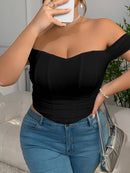 Fashionable Fishbone Wrap Top for Plus Size Women — view 2