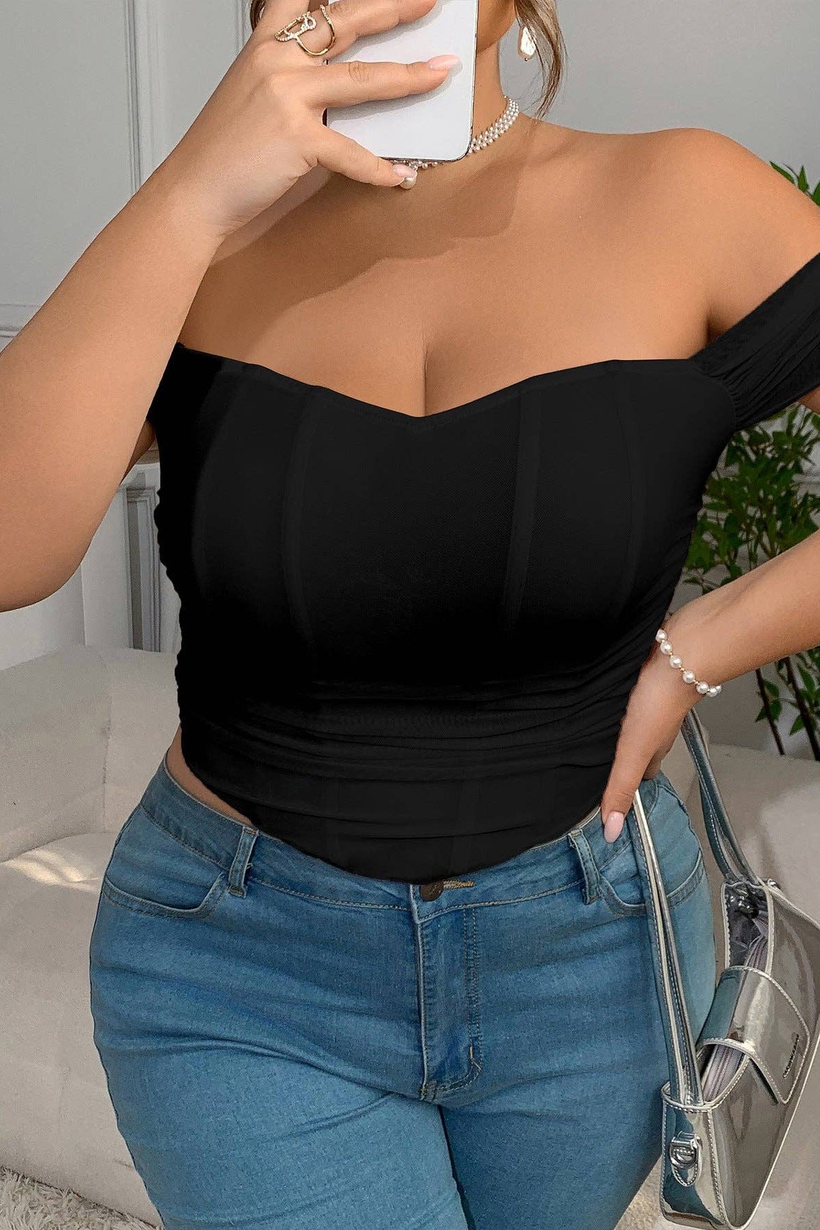 Fashionable Fishbone Wrap Top for Plus Size Women - view 2