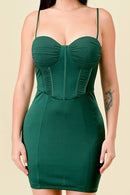 Knit Satin Sweetheart Bustier Corset Mini Dress, view 6