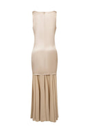 Cowl Neck Satin Chiffon Maxi Dress — view 3