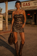 Sequin Leopard Mini Skirt - view 6