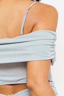 Glitter Open Shoulder Midi Dress — view 7