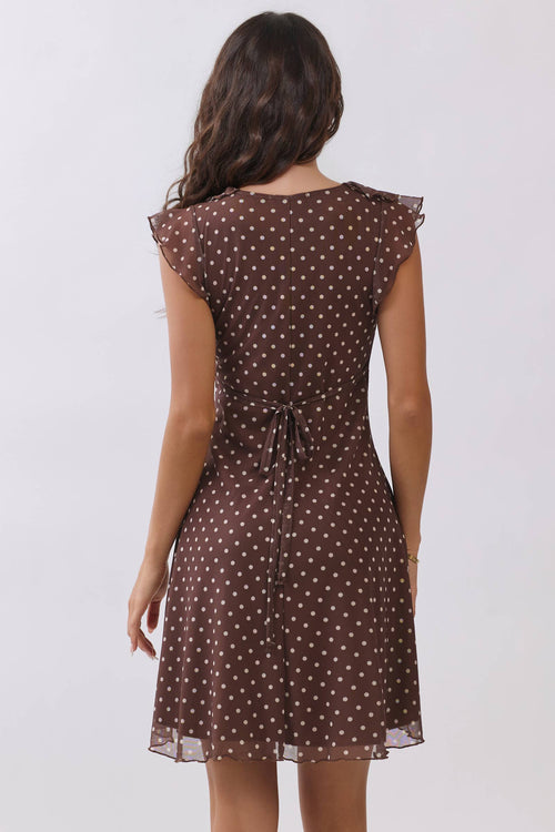 Short Sleeve Ruffle Tie-Back Mini Dress — view 5