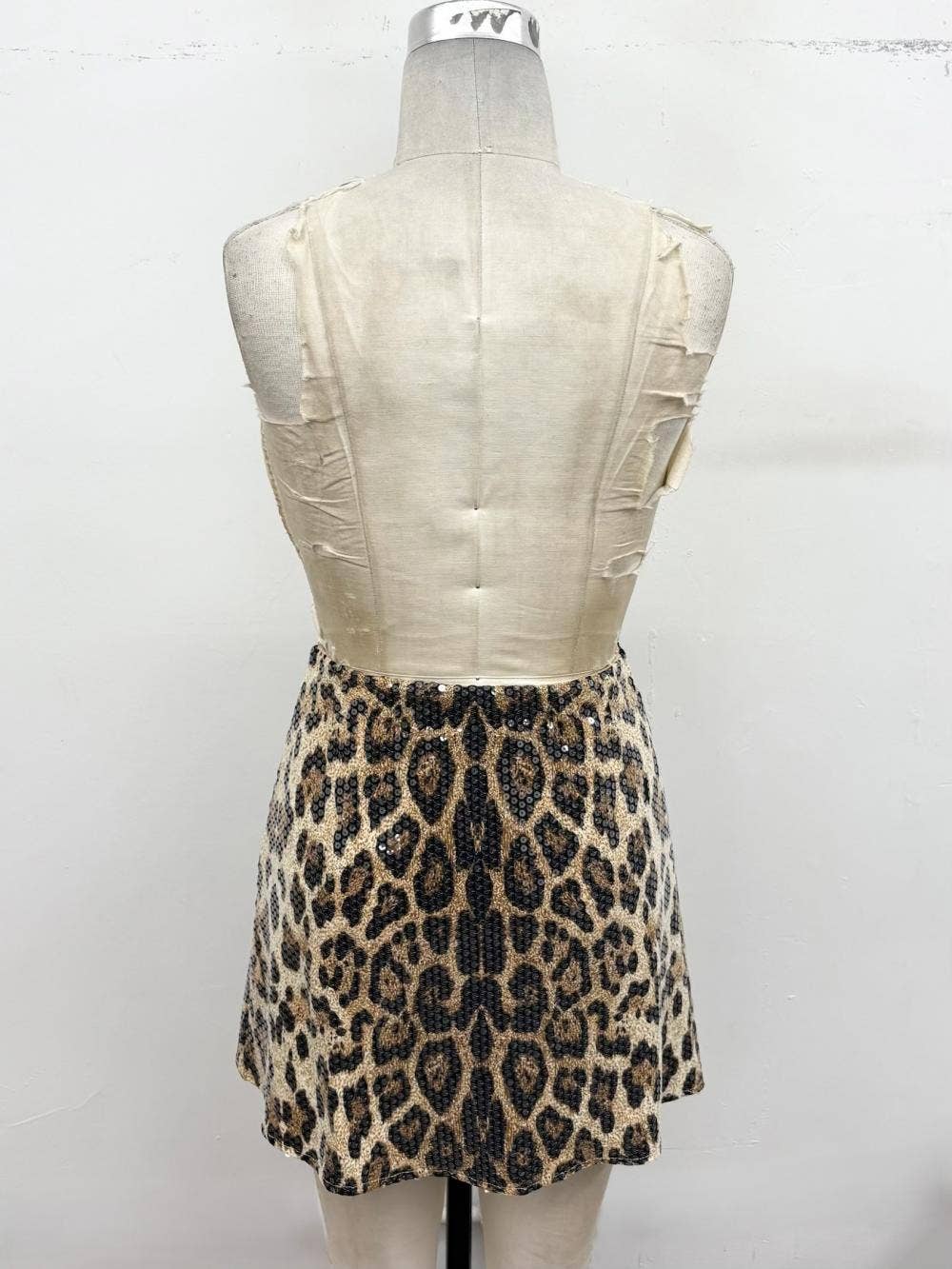 Sequin Leopard Mini Skirt — view 3