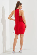 Bandage tube mini dress with fringe choker — view 10