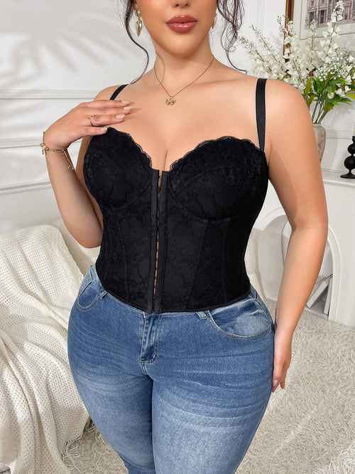 Sexy Lace Corset Top for Plus Size Women — view 3