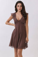 Short Sleeve Ruffle Tie-Back Mini Dress — view 3