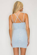 Beaded V-Neck Crossback Mini - view 11