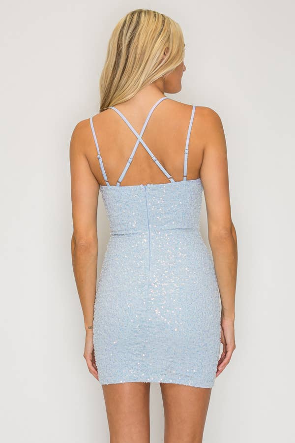 Beaded V-Neck Crossback Mini - view 11