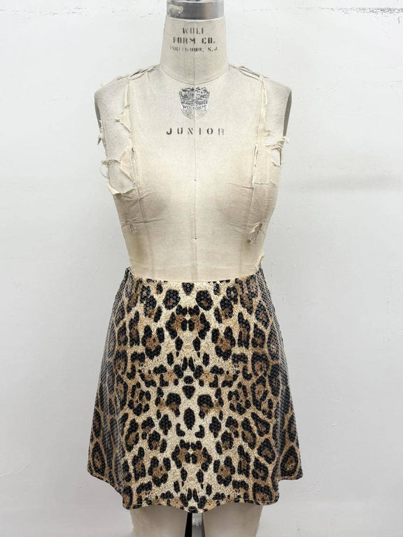 Sequin Leopard Mini Skirt