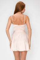 Satin Rhinestoned Skater Mini