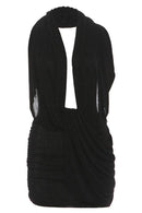 Sexy Deep V Neck Halter Backless Bodycon Mini Dress - view 2