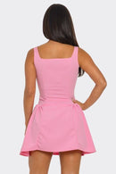 Mini Short Summer Dress Solid and Print Animal — view 4