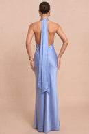 Solid Satin Halter Maxi - view 7