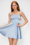 Satin Rhinestoned Skater Mini — view 11