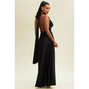 Solid Satin Halter Maxi — view 5