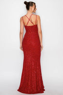 Beaded Corset Mesh Mermaid Maxi Dress, view 4