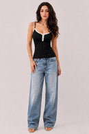 Babydoll Lace Trimmed Camisole with Baby Buttons — view 9