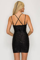 Beaded V-Neck Crossback Mini - view 20