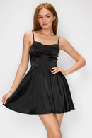 Satin Rhinestoned Skater Mini