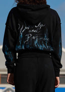 Wake Up and Be Fierce Flame Applique Hoodie — view 3