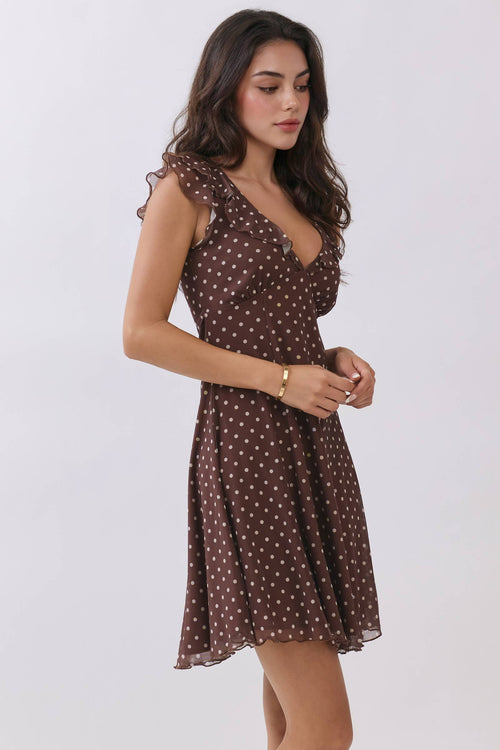 Short Sleeve Ruffle Tie-Back Mini Dress — view 4