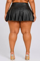 Plus Size Faux Leather Mini Skirt — view 3