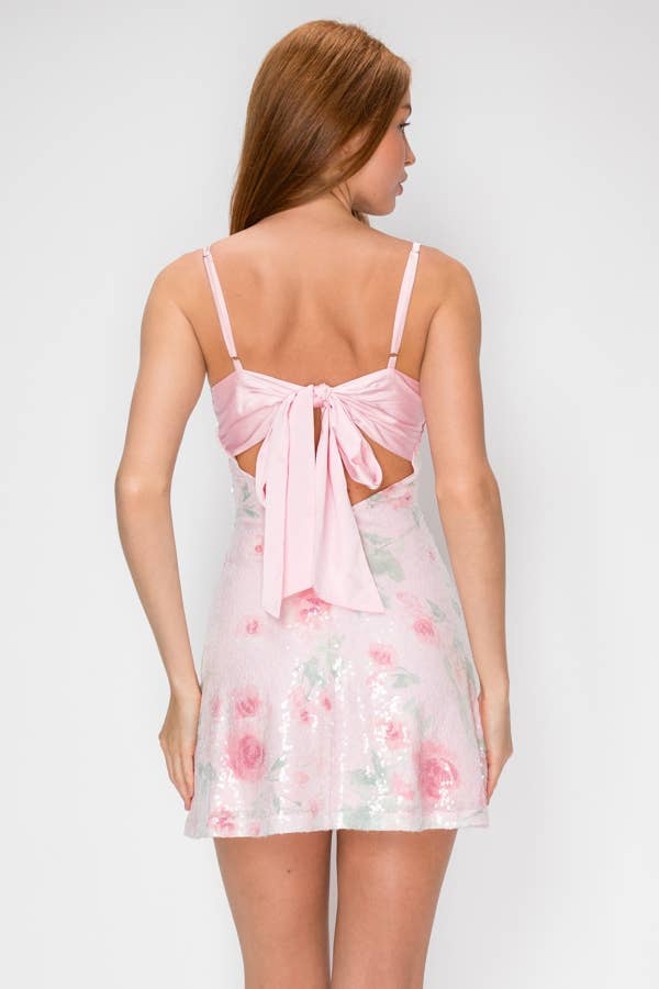 Floral Sequin Satin Bow Mini - view 6