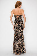 Leopard Print Strapless Mermaid Maxi — view 5