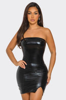 Faux Leather Bodycon Dress