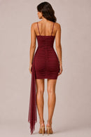 V-Trim Ruched Bodycon Mini Dress — view 5