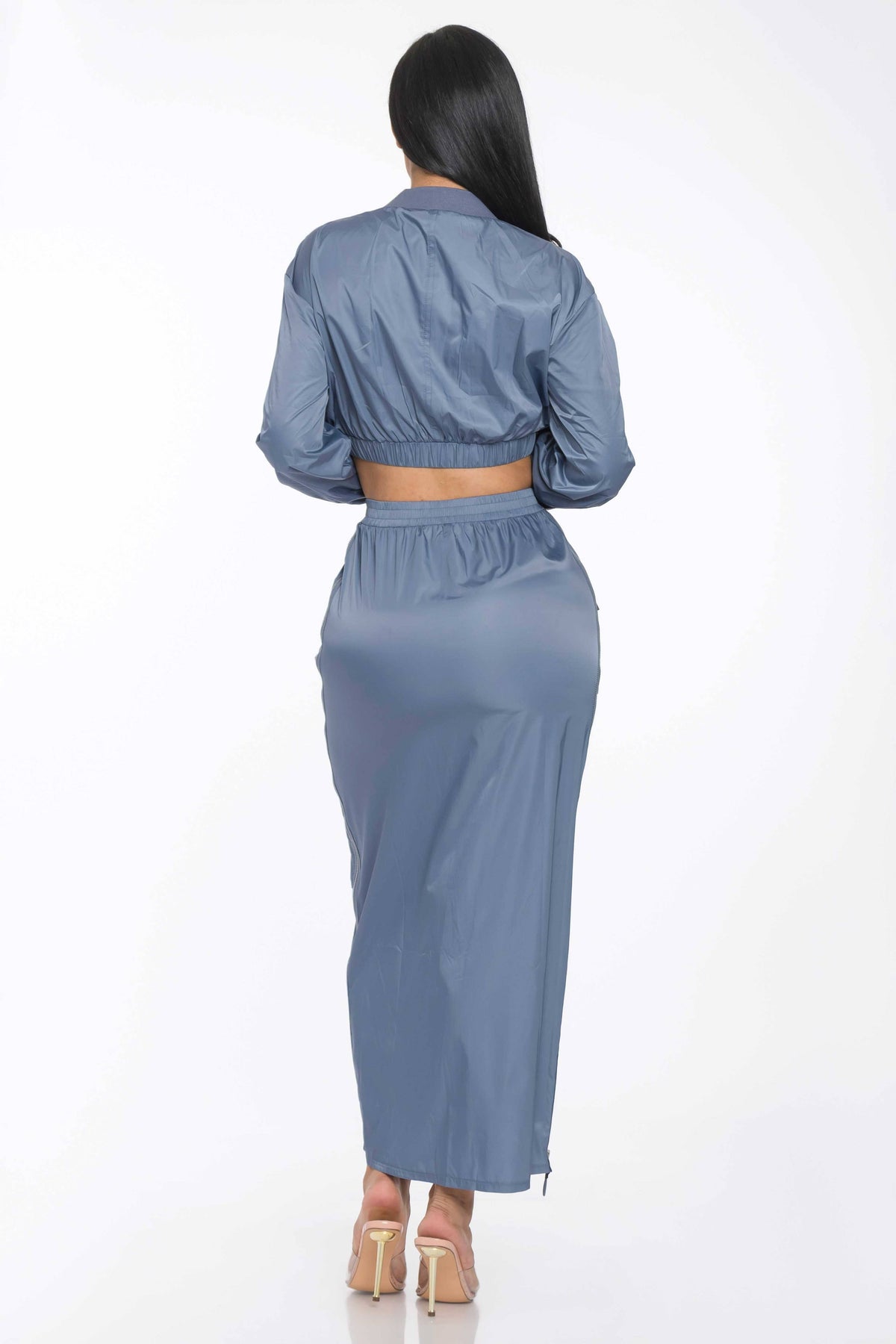 Drawstring Ruched Cargo Midi Skirt Set — view 6