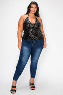 Sequin Halter Top — view 3