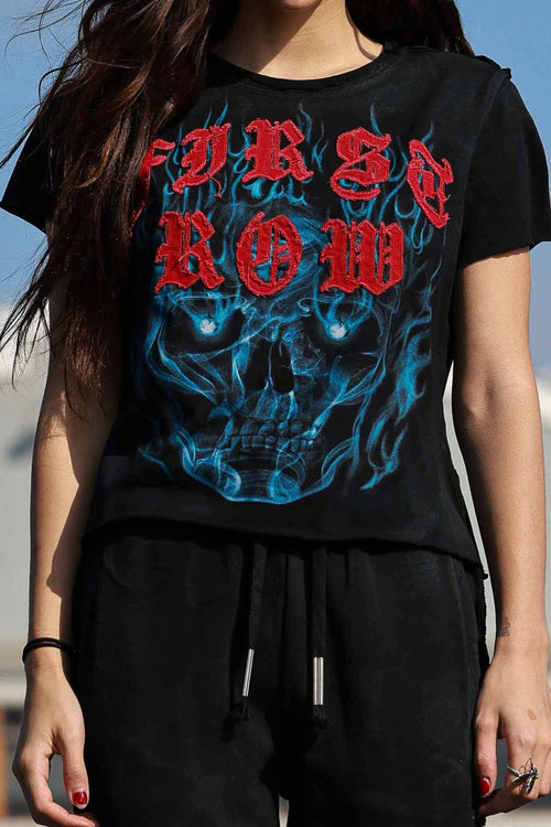Wake Up and Be Fierce Flame Applique Tee - view 2
