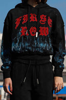Wake Up and Be Fierce Flame Applique Hoodie