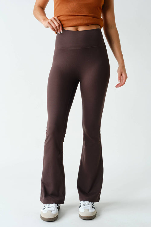 Venice Seamless-Front Flare Pants — view 2