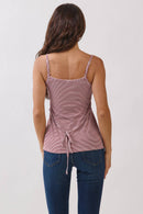 Striped Picot Edge Button-Front Babydoll Henley — view 7