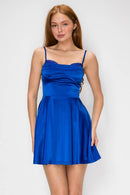 Satin Rhinestoned Skater Mini