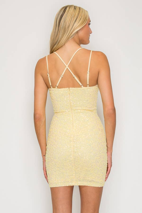 Beaded V-Neck Crossback Mini — view 5