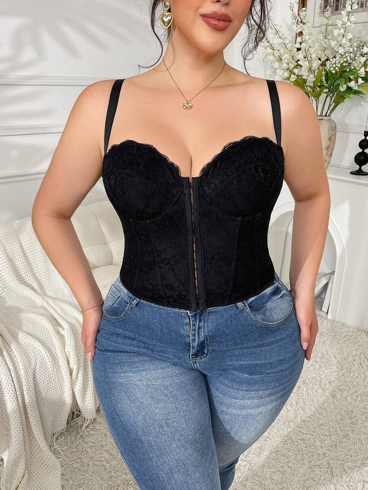 Sexy Lace Corset Top for Plus Size Women — view 5