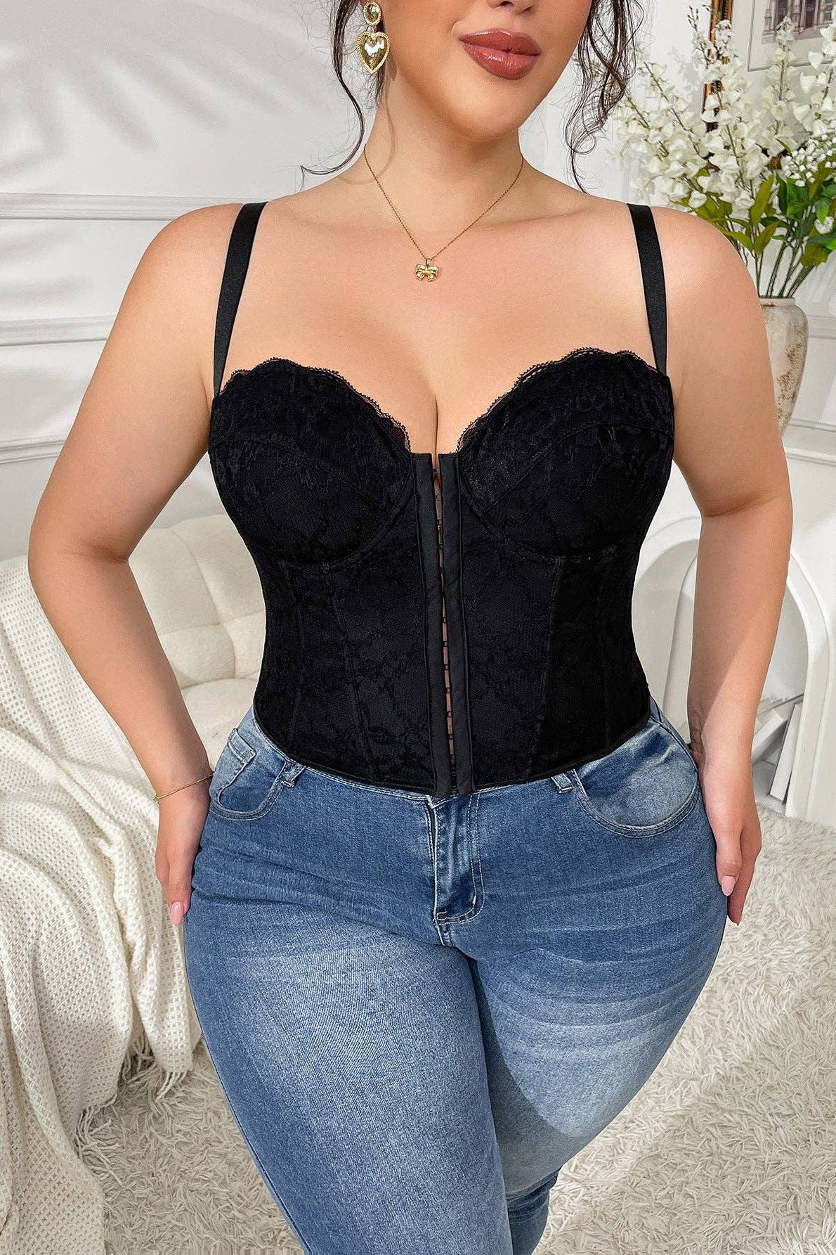 Sexy Lace Corset Top for Plus Size Women - view 5