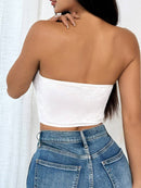 Sexy Floral Strapless Corset Top for Women — view 6