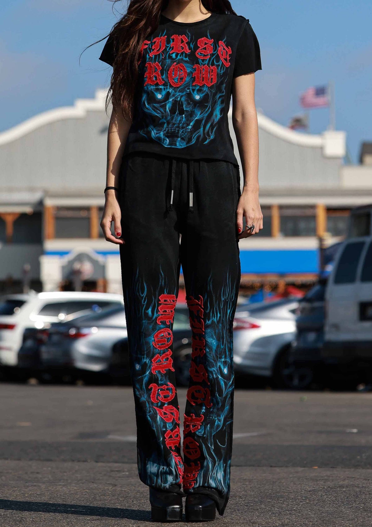 Wake Up and Be Fierce Flame Applique Tee — view 5