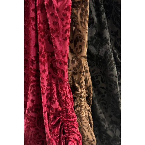 Plus Size Flocked Velvet Cowl Neck Bodycon Ruched Mini Dress — view 3