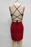 Floral Sequin Lace Up Mini - view 10