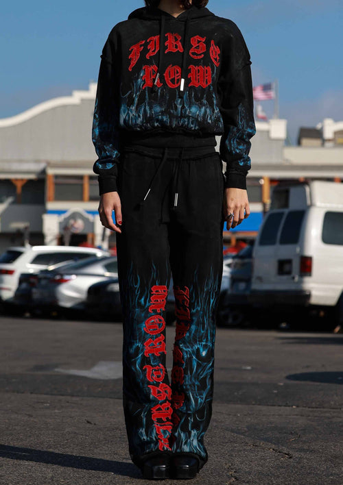 Wake Up and Be Fierce Flame Applique Hoodie — view 4