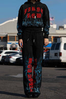 Wake Up and Be Fierce Flame Applique Hoodie - view 4