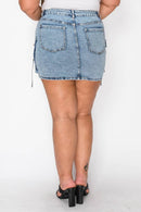Denim Cargo Mini Skirt — view 4